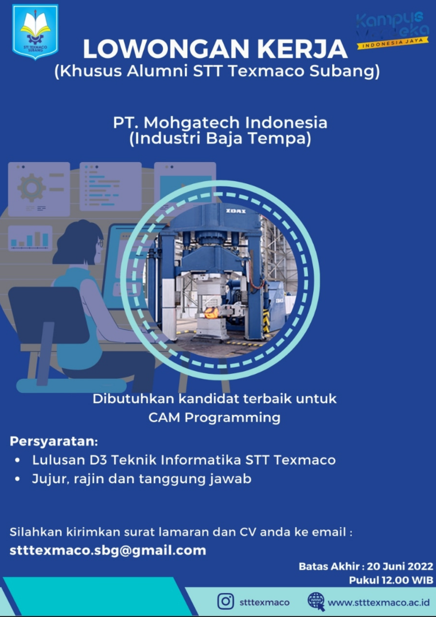 Lowongan Kerja PT. Mohgatech Indonesia TIF